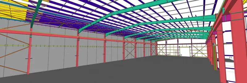 Modélisation 3D intérieure d'une charpente